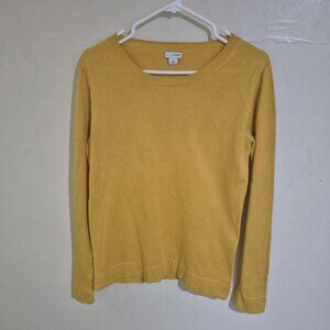 J.Crew Mustard Yellow Long Sleeve Crewneck Sweater Size M